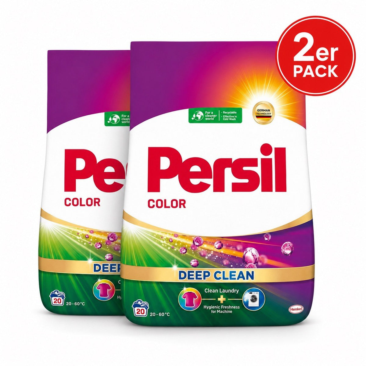 Persil Color Waschpulver 1100 g 2er Pack – 2,2 kg Waschmittel Sparset