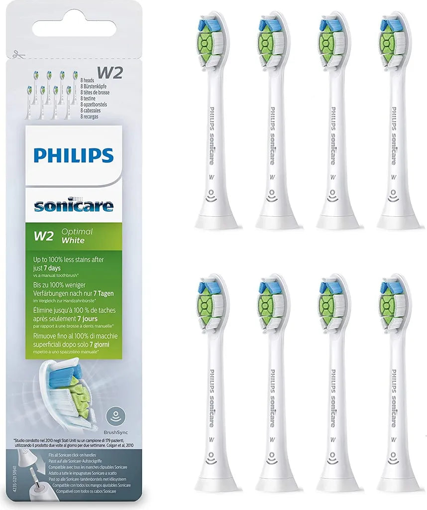 Philips Sonicare W2 Optimal Weiß Standard-Schallzahnbürstenköpfe - 8er-Pack in Weiß