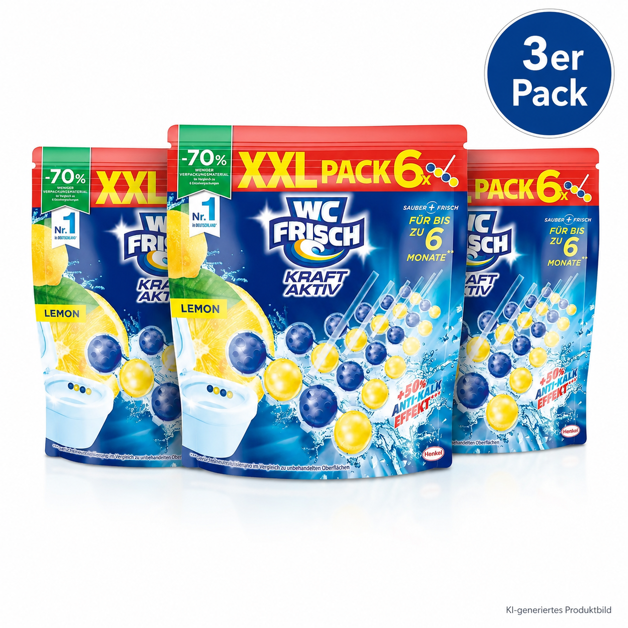 WC Frisch Kraft Aktiv Lemon 3er Vorteilspack – 18 x 50 g