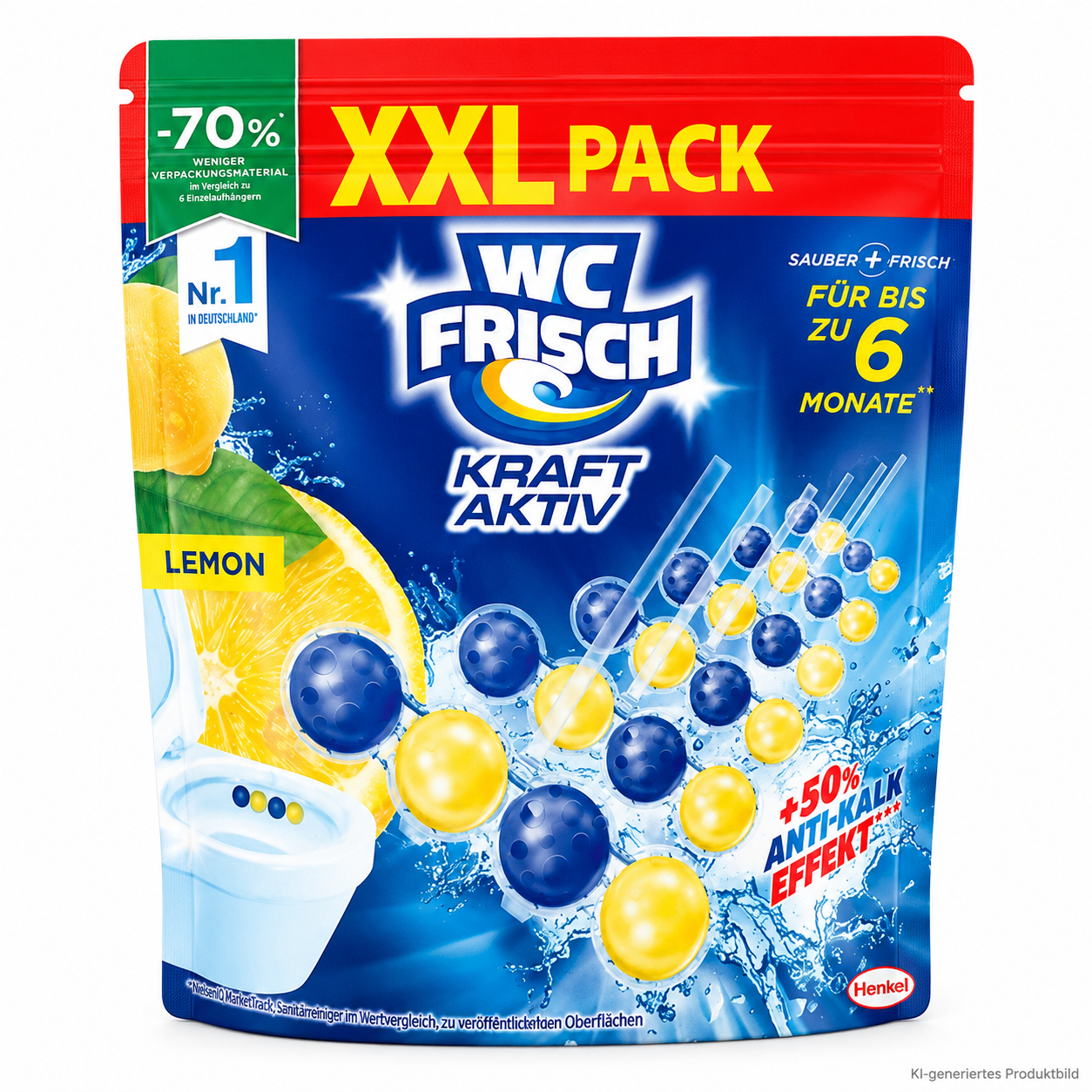 WC Frisch Kraft Aktiv Lemon WC-Duftspüler 6 x 50 g