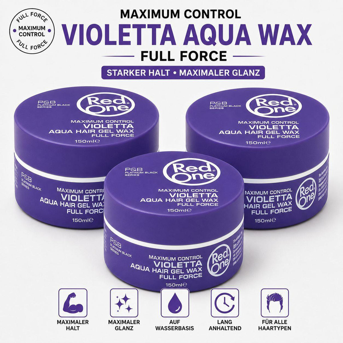 Red One Purple Aqua Hair Wax 3er Set – 3x150ml Haarwachs